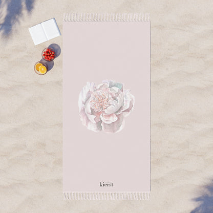 Peony Watercolor Boho Beach Cloth