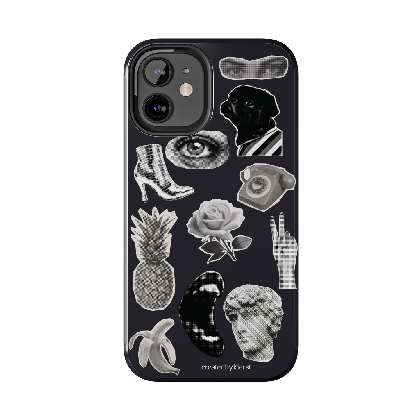 Black & White Vintage Sticker Design iPhone Case