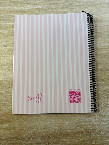 Signature Pink + Cream Striped Notebook