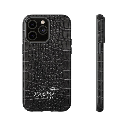 Black Alligator Print iPhone Case