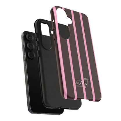 Signature Velvet Noir + Pink Stripes Samsung Galaxy Phone Case