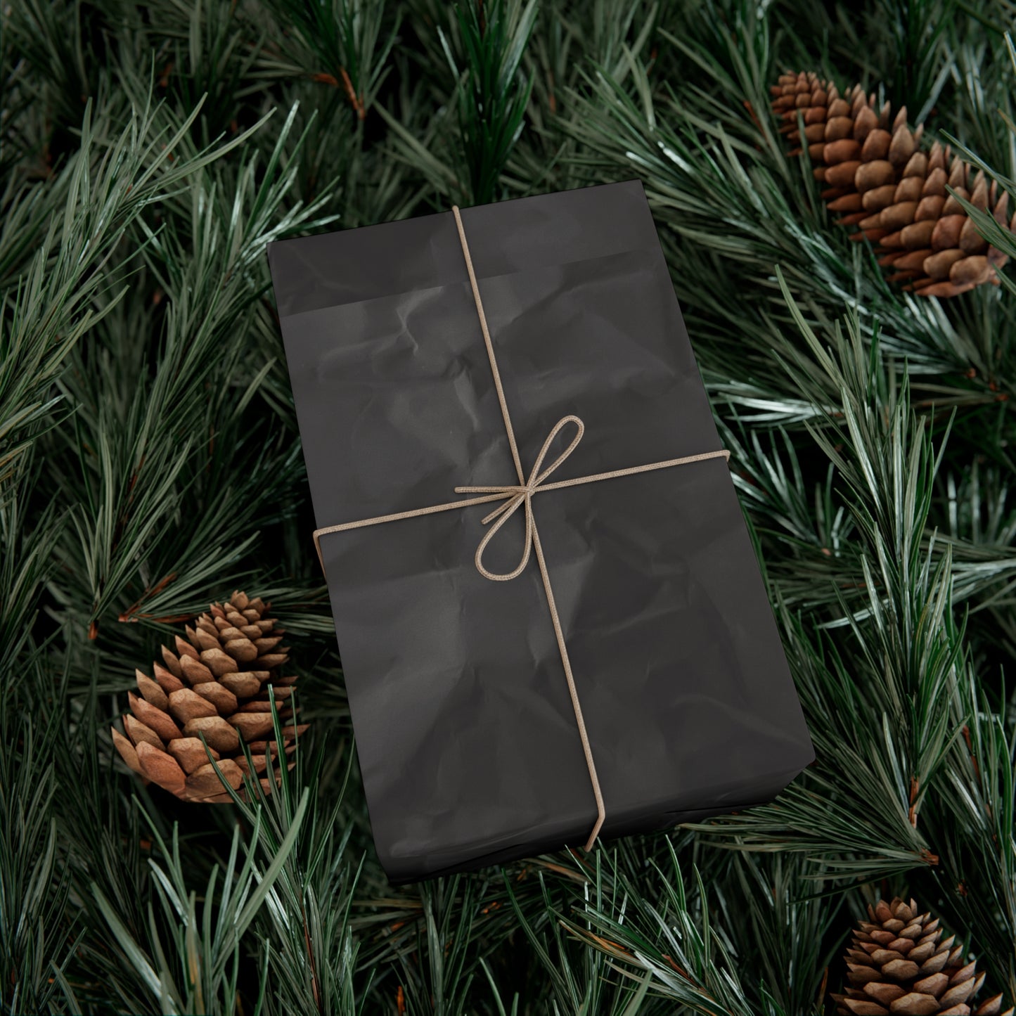 Black Crinkle Paper Inspired Gift Wrapping Paper