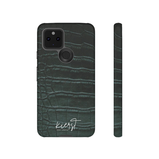 Emerald Crocodile Print Google Pixel Phone Case