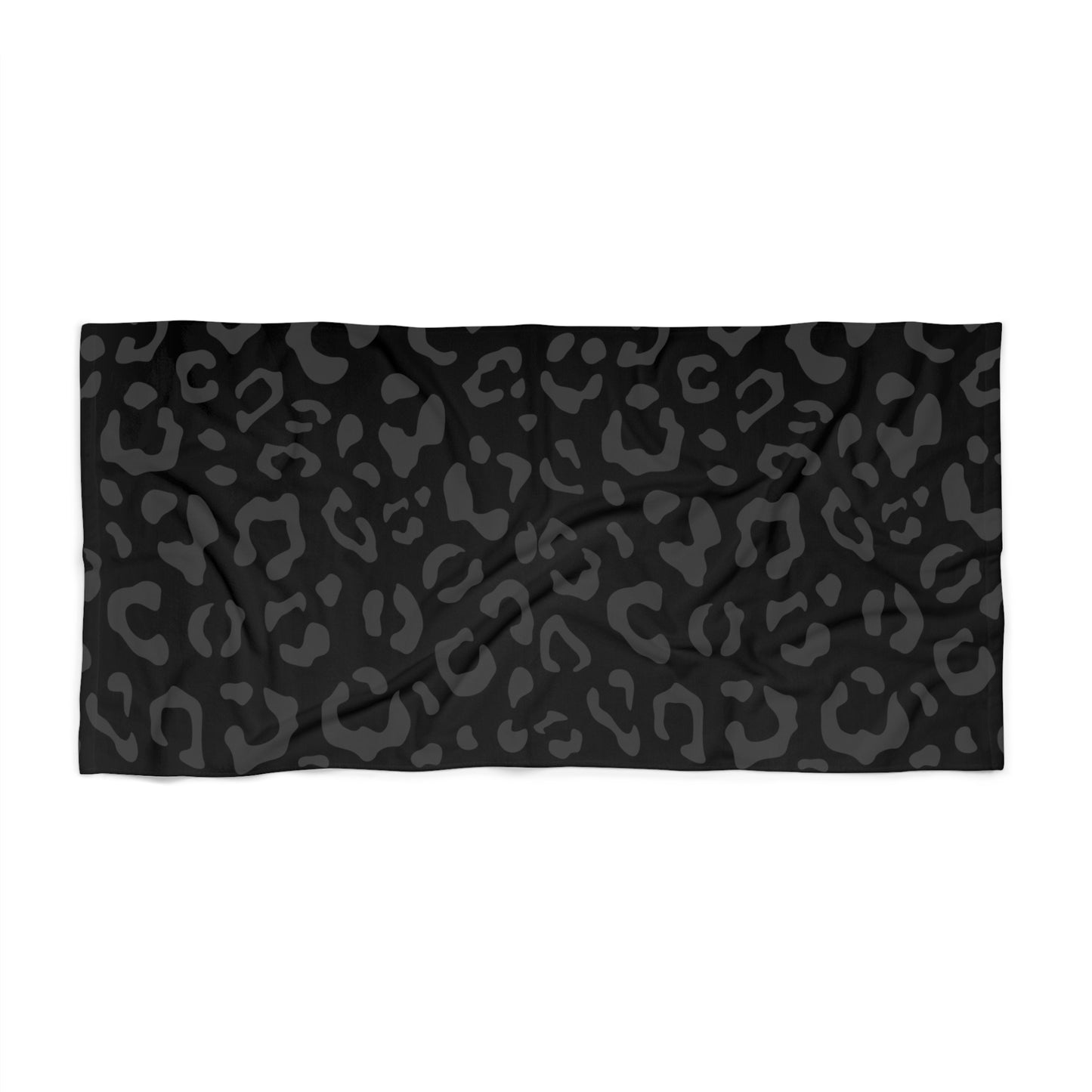 Grey on Black Beach Towel