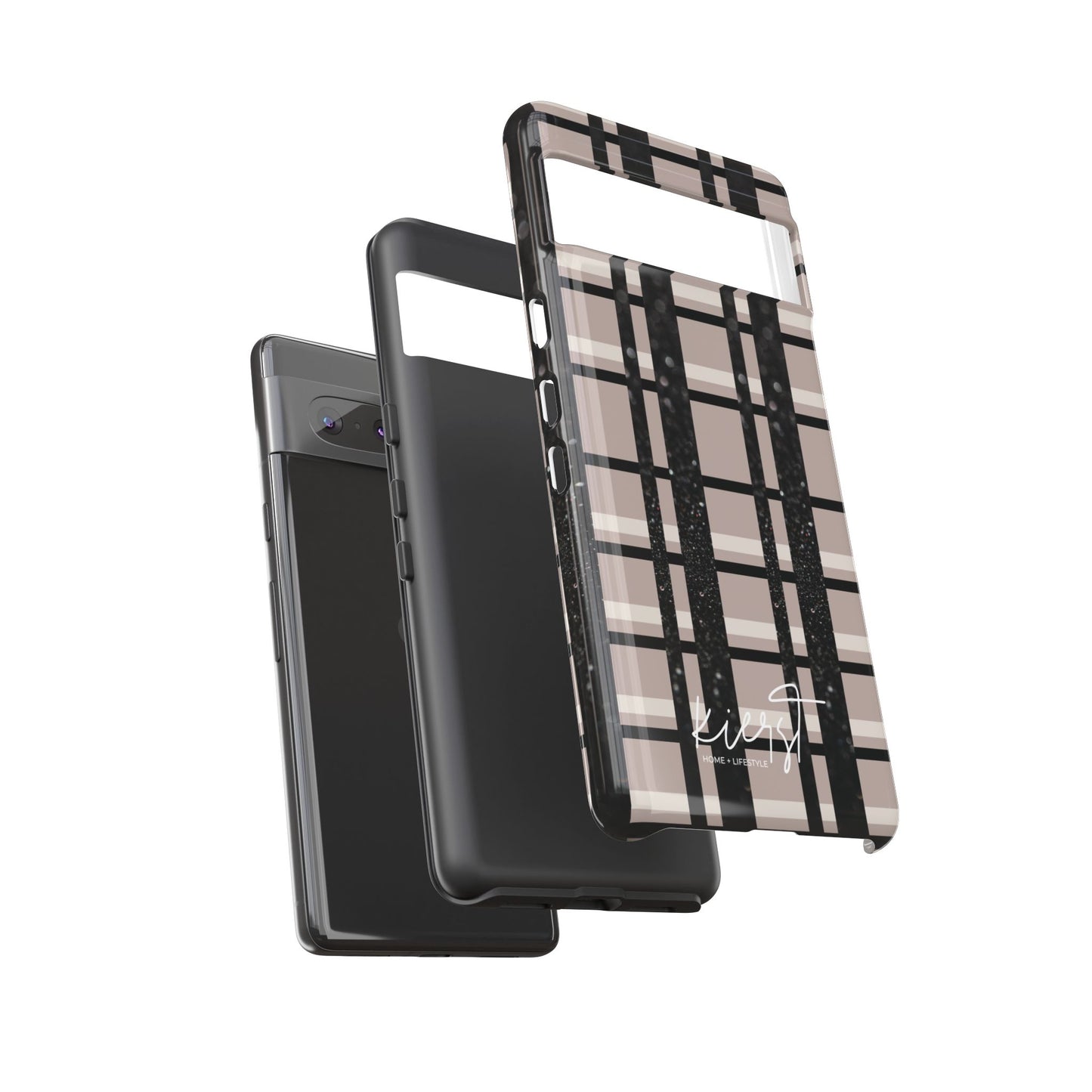 Elevated Neutrals Plaid Google Pixel Case | Taupe, Cream, & Black—Refined, Not Routine