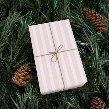 kierst Signature Pink and Cream Striped Wrapping Paper