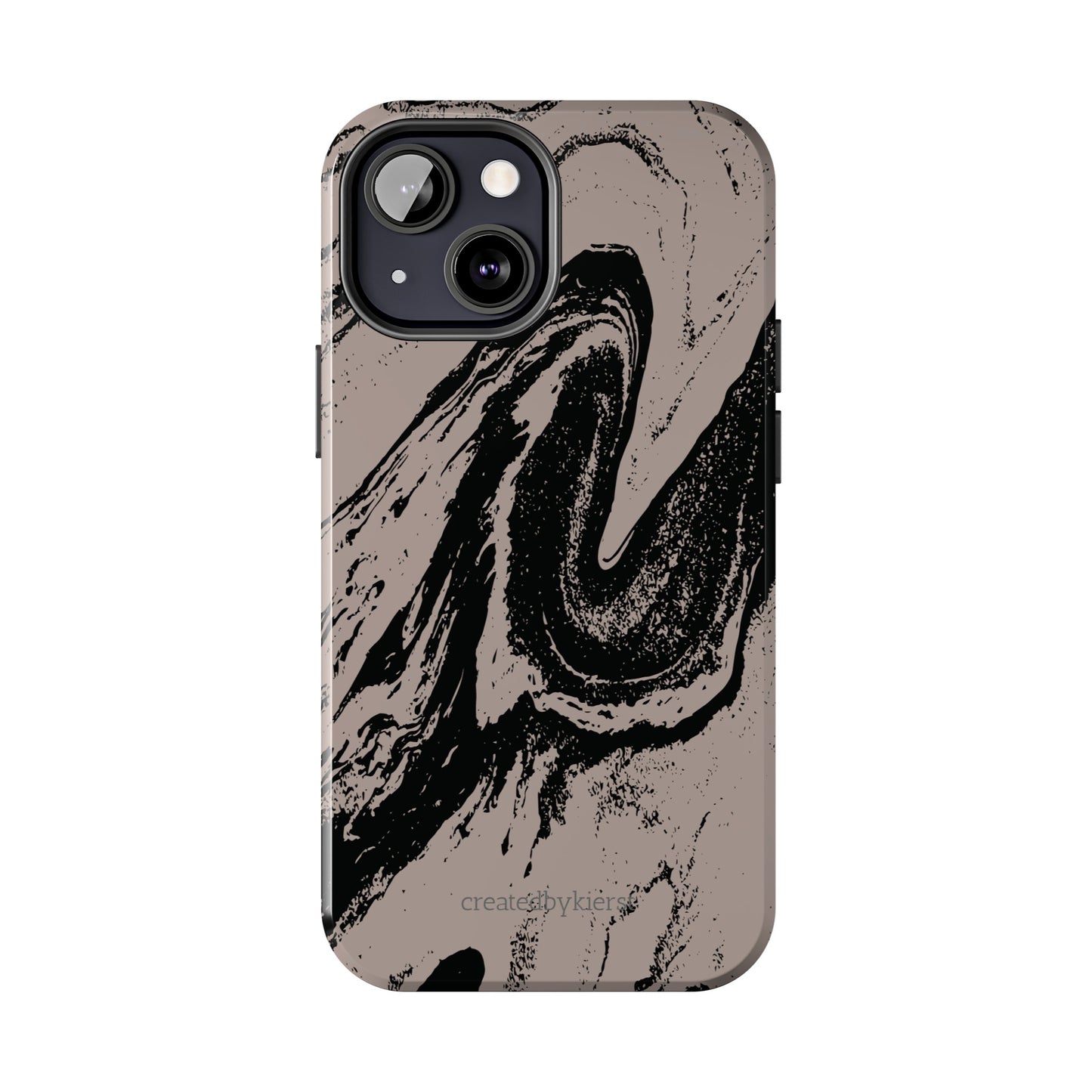 Taupe and Black Marble iPhone Case