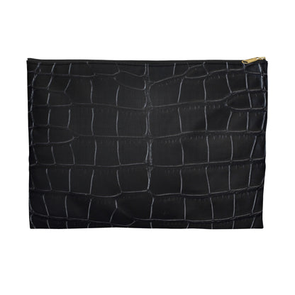 Black Crocodile Accessory Pouch