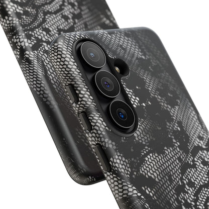 Black + White Lace Print Samsung Galaxy Phone Case