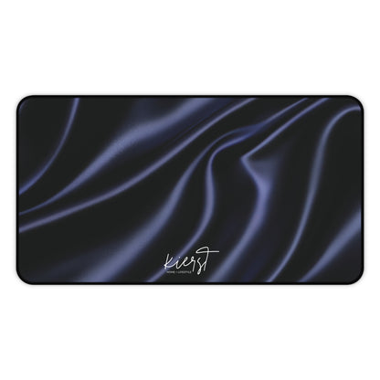 Navy Silk Print Desk Mat
