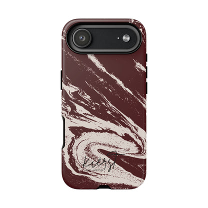 Cream Marble on Signature Velvet Noir iPhone Case