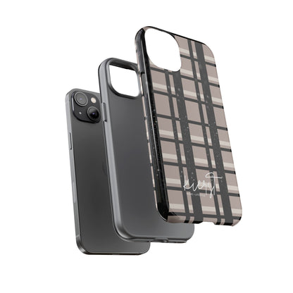 Elevated Neutrals Plaid iPhone Case | Classic Pattern, Modern Contrast