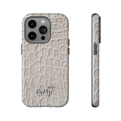 Cream Reptile Print iPhone Case