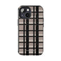 Tan, Black, and Black Glitter Plaid iPhone Case