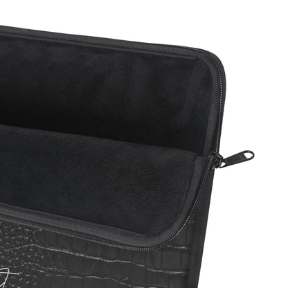 Black Crocodile Print Laptop Sleeve