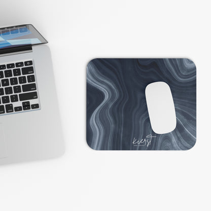 Navy Marble Mouse Pad