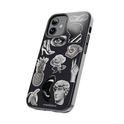 Black & White Vintage Sticker Design iPhone Case