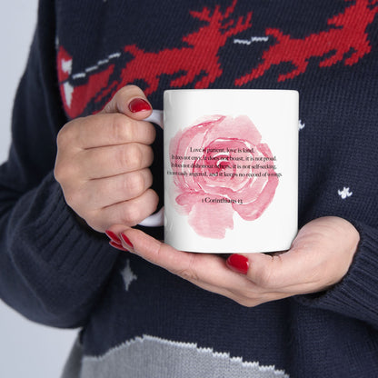 Love Is Patient Mug – Blush Watercolor Rose
