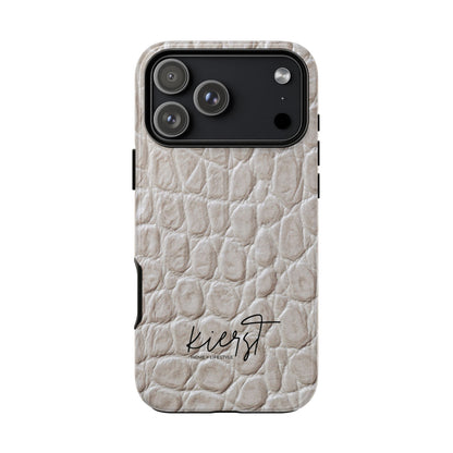 Cream Reptile Print iPhone Case