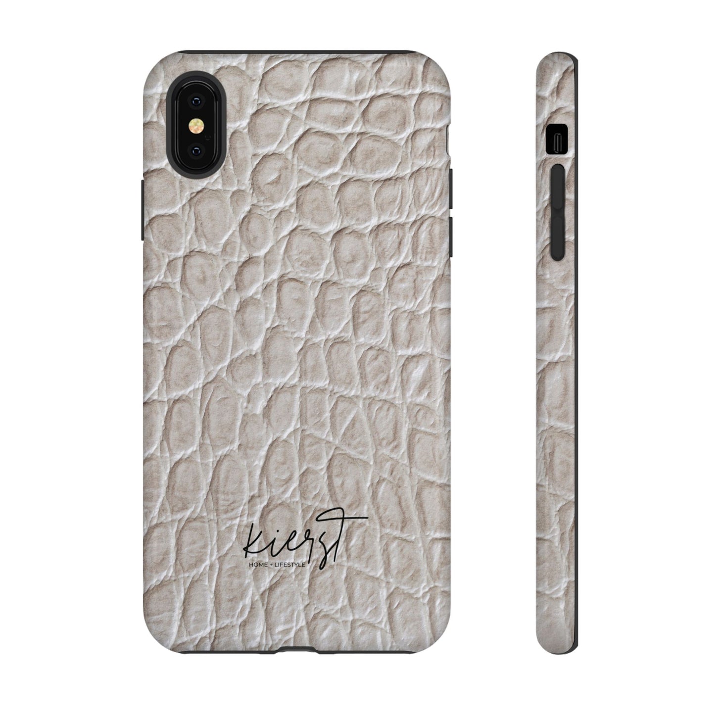 Cream Reptile Print iPhone Case