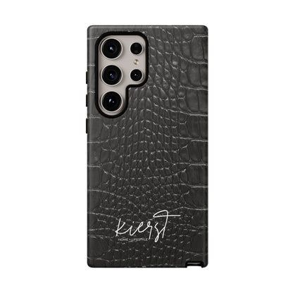 Black Alligator Print Samsung Galaxy Phone Case