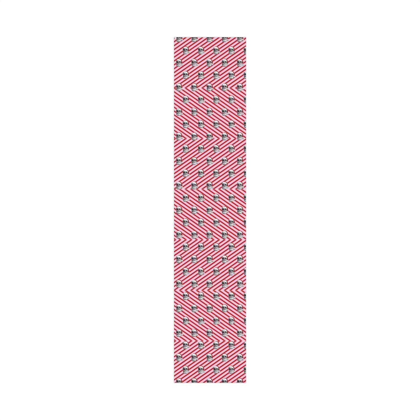 Cool Santa on Pink and Red Diagonal Striped Gift Wrapping paper