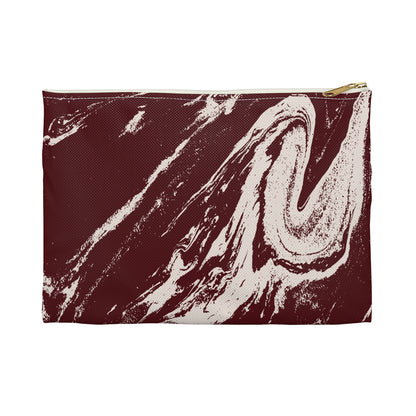 Cream Marble on Signature Velvet Noir Accessory Pouch