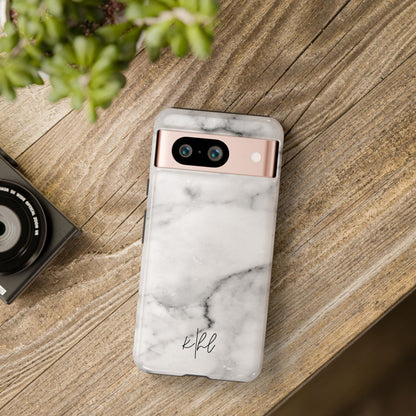 Lived-In White and Grey Marble Google Pixel Case