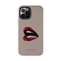 Vintage Newspaper Red Lips iPhone Case