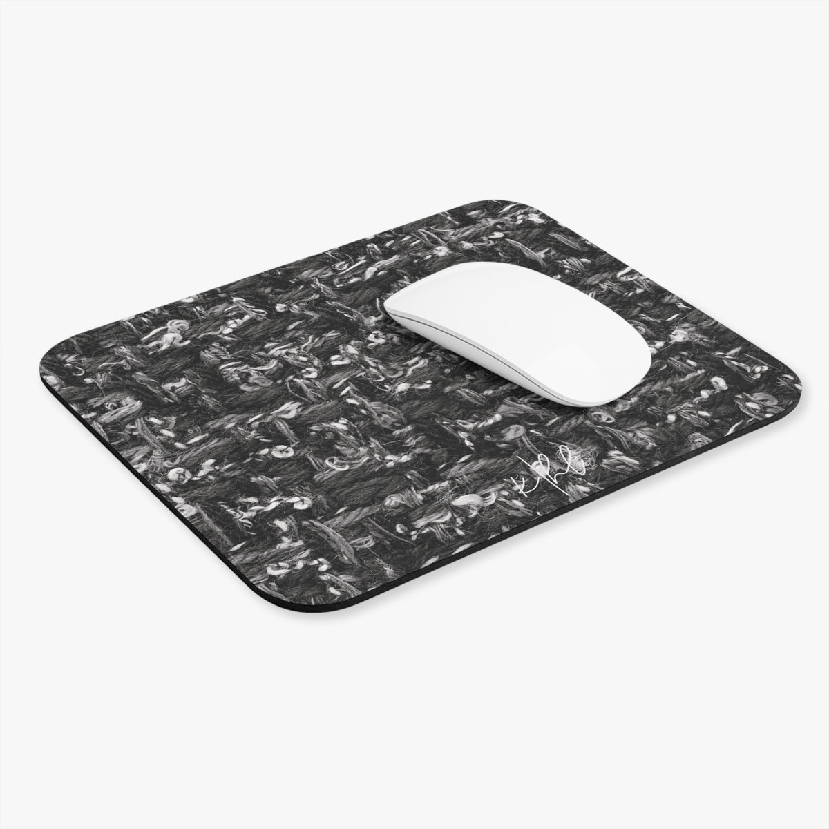 Grey Tweed Print Mouse Pad