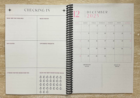 Academic Year Planner Pink Marble