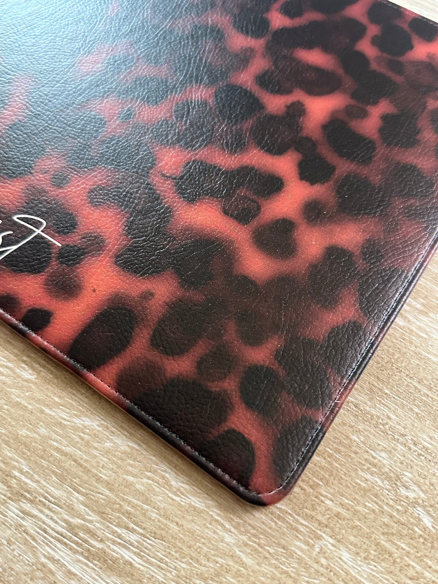 Ember Tortoise Faux Leather Mouse Mat