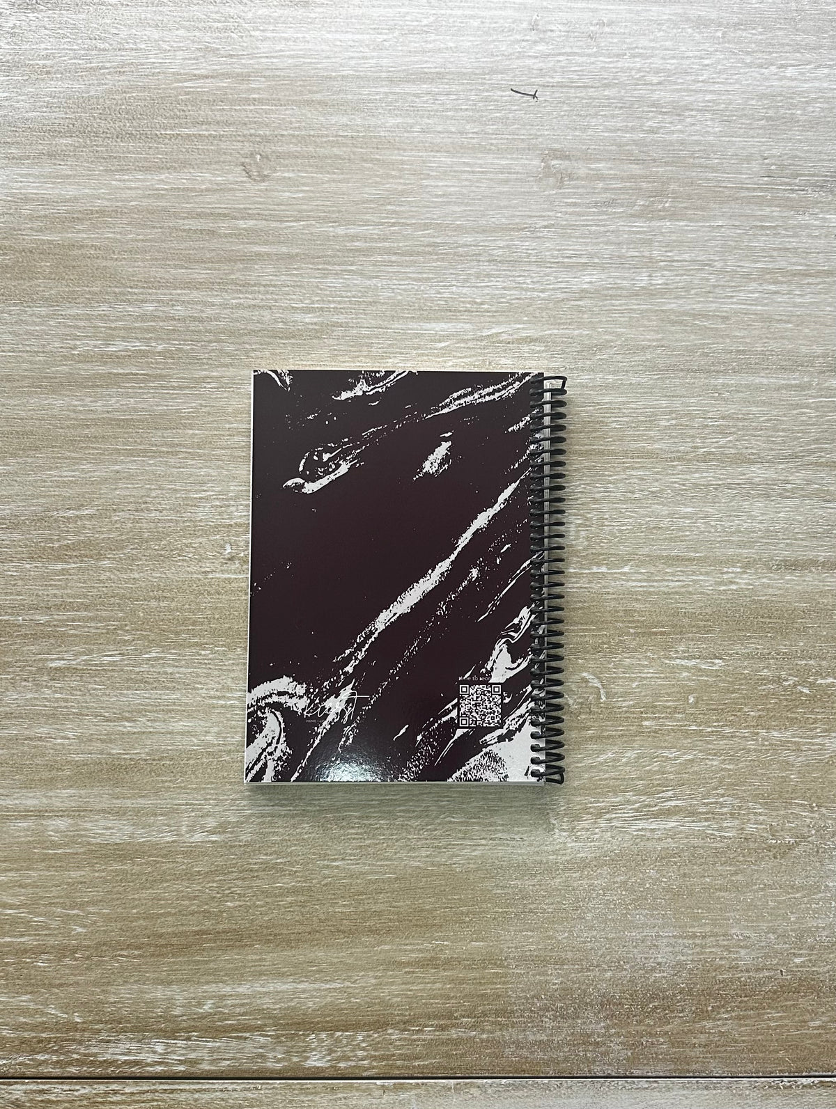 Cream Marble on Signature Velvet Noir Notebook