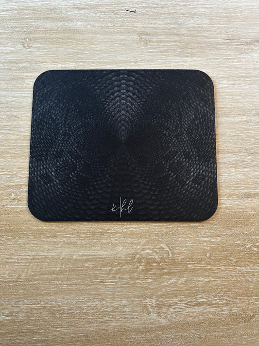 Black Snake Print Mouse Pad