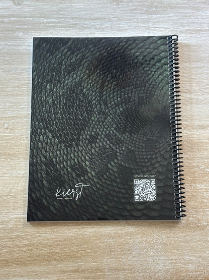 Deep Rich Green Snake Print Notebook