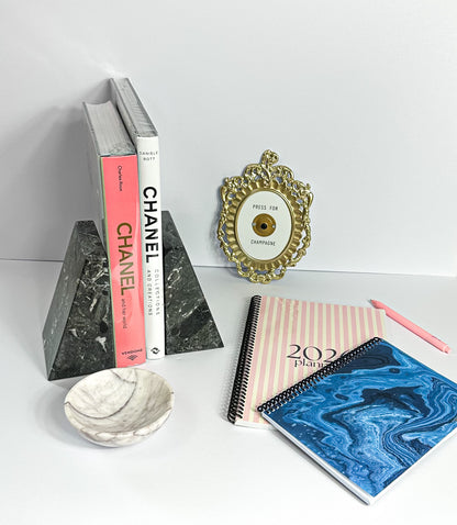 Black Marble Bookends