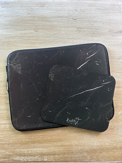 Black Marble Mouse Pad