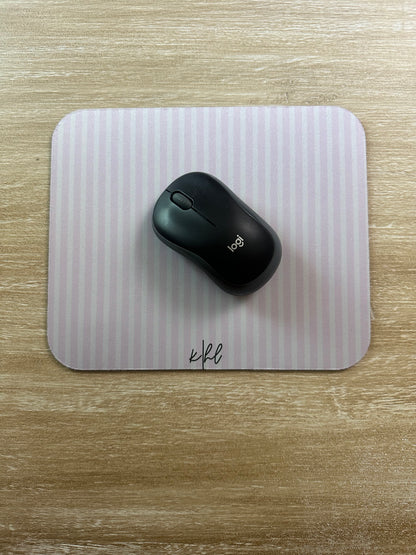 kierst Signature Pink + Cream Striped Mouse Pad