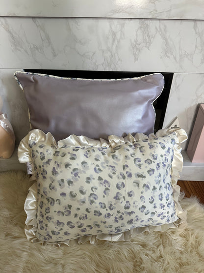 Lilac Pearl Faux Leather Throw Pillows