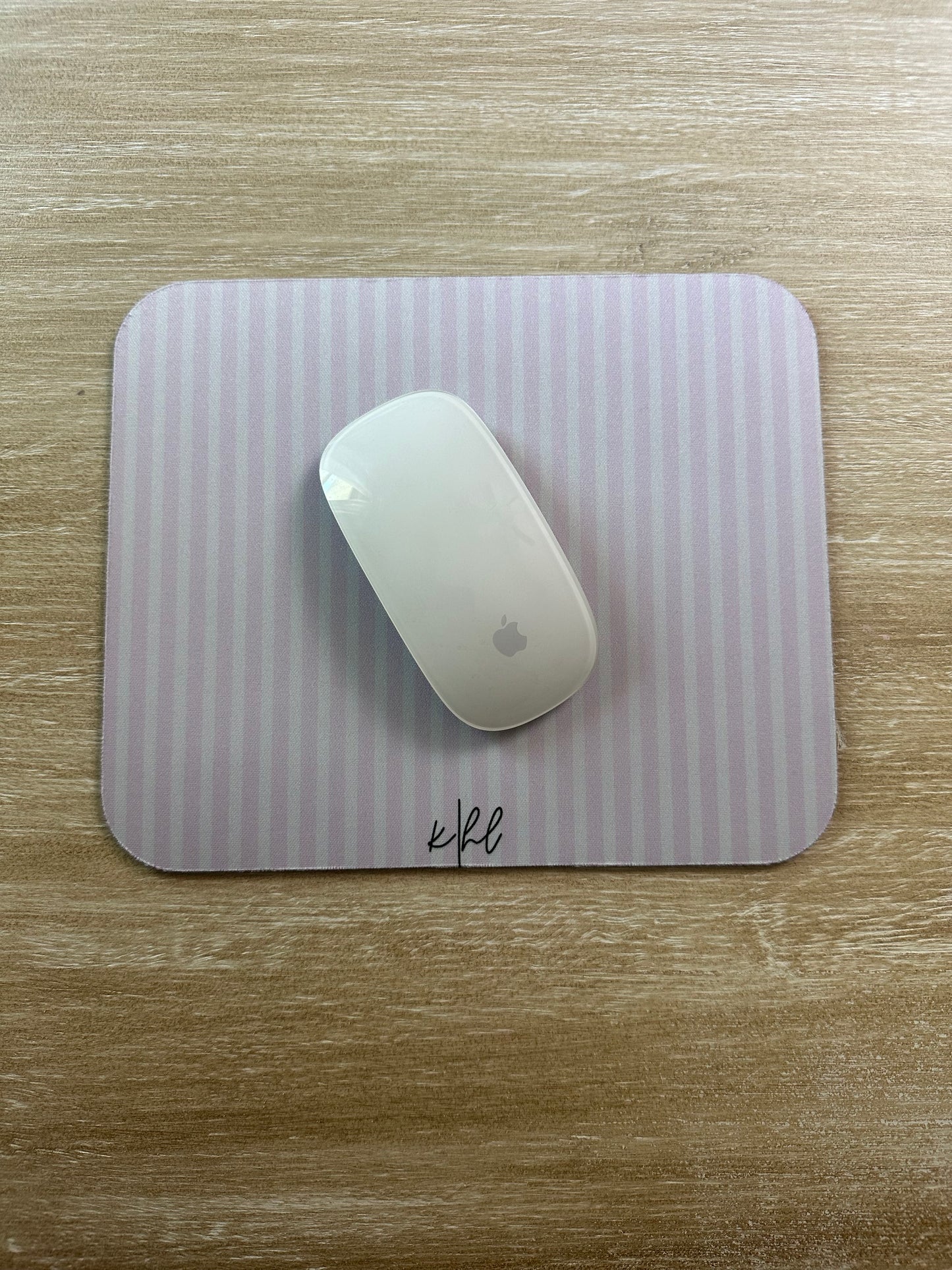 kierst Signature Pink + Cream Striped Mouse Pad