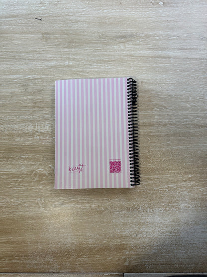 Signature Pink + Cream Striped Notebook
