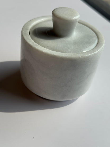 Marble Spice Cellar with Lid | Luxe Kitchen Storage in White and Grey or Black Marble