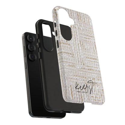 Cream + Gold Tweed Print Samsung Galaxy Phone Case