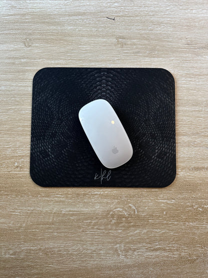 Black Snake Print Mouse Pad