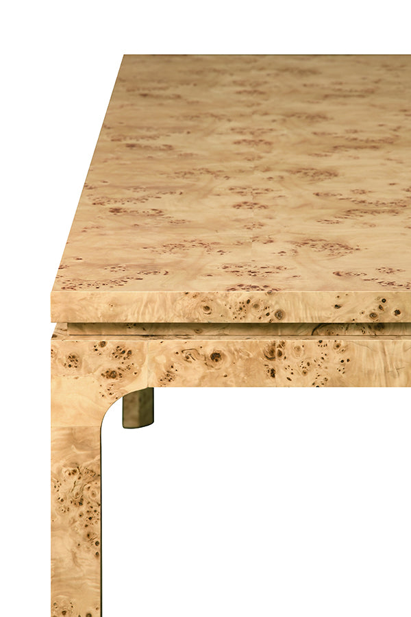 Adams Rectangular Dining Table in Burl Wood