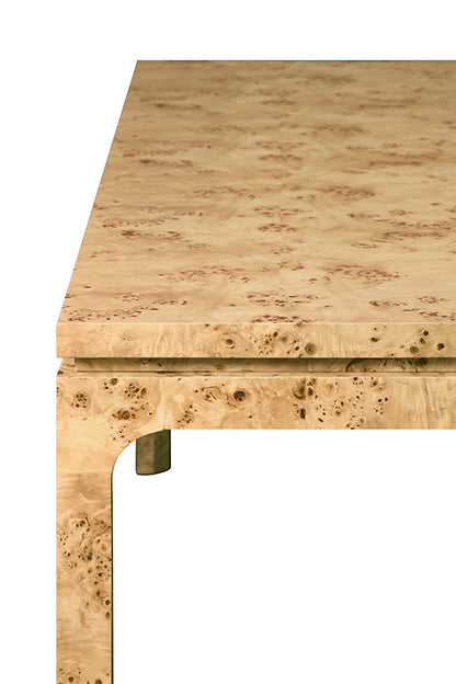 Adams Rectangular Dining Table in Burl Wood