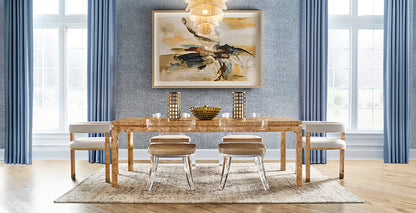Adams Rectangular Dining Table in Burl Wood