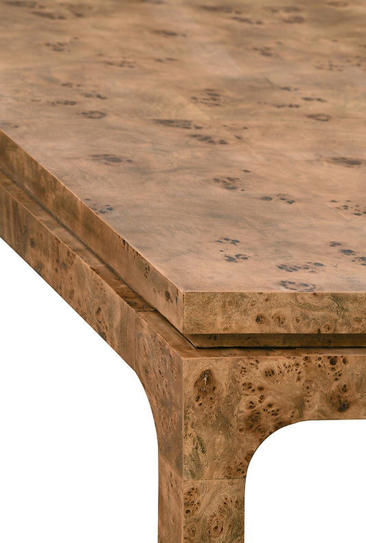 Adams Rectangular Dining Table in Dark Burl Wood