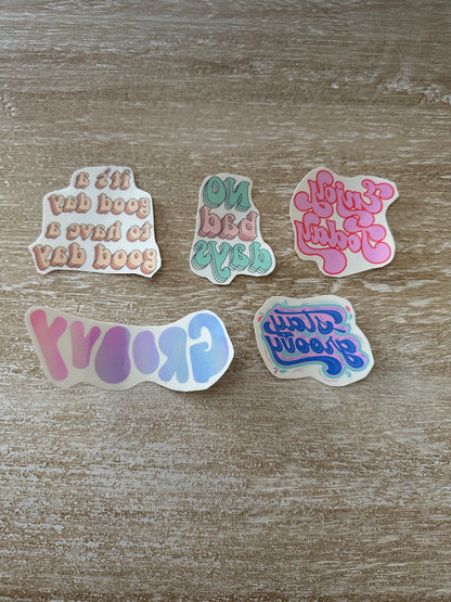 Funky colorful word phrase temporary tattoos