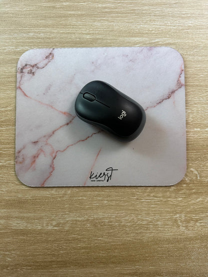 Warm White Marble Print Mouse Pad
